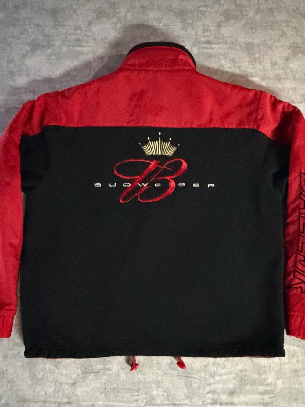 Winners Circle Dale Jr #8 Reversible Budweiser Red/Black Zip Jacket XL NASCAR